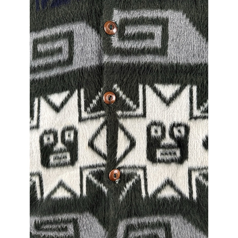 Vintage Artesanias Alpaca Wool Hooded Jacket Ecuador Llama Aztec Size XXL - Picture 6 of 16